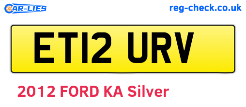 ET12URV are the vehicle registration plates.