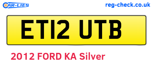 ET12UTB are the vehicle registration plates.