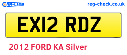 EX12RDZ are the vehicle registration plates.