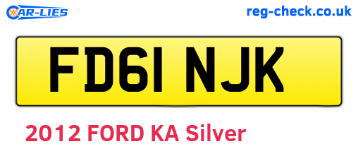FD61NJK are the vehicle registration plates.