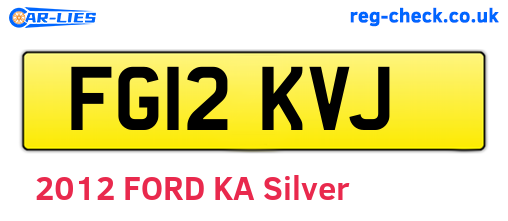 FG12KVJ are the vehicle registration plates.