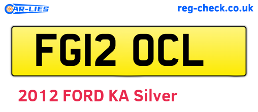 FG12OCL are the vehicle registration plates.