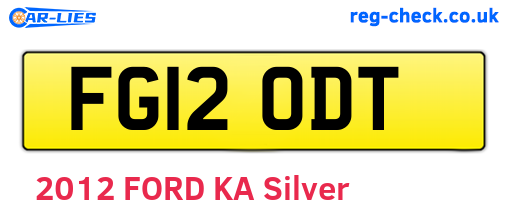 FG12ODT are the vehicle registration plates.
