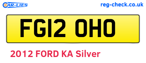 FG12OHO are the vehicle registration plates.