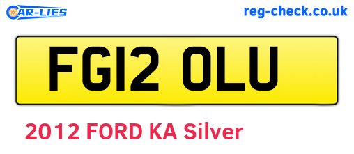 FG12OLU are the vehicle registration plates.