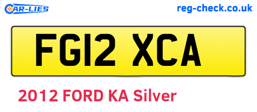 FG12XCA are the vehicle registration plates.