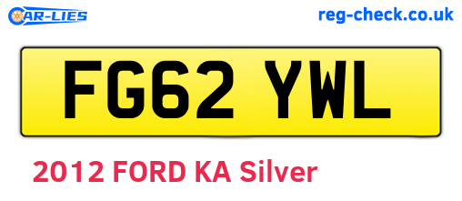 FG62YWL are the vehicle registration plates.