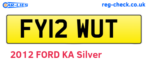 FY12WUT are the vehicle registration plates.