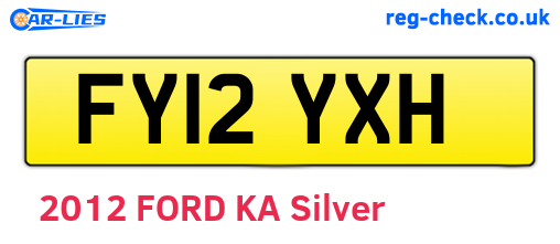 FY12YXH are the vehicle registration plates.