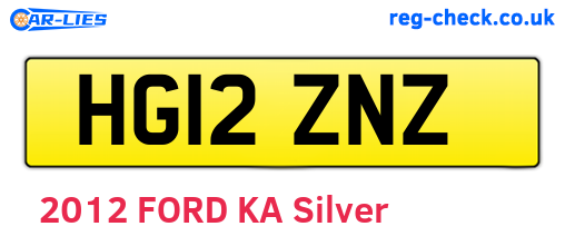 HG12ZNZ are the vehicle registration plates.