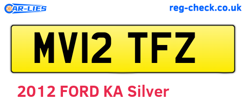 MV12TFZ are the vehicle registration plates.