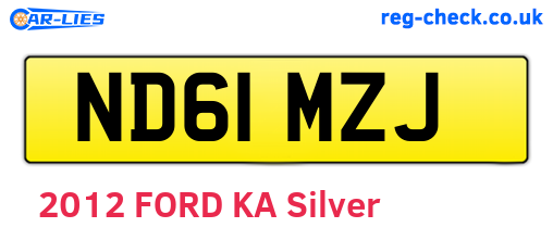 ND61MZJ are the vehicle registration plates.