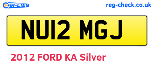 NU12MGJ are the vehicle registration plates.