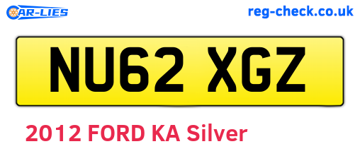 NU62XGZ are the vehicle registration plates.