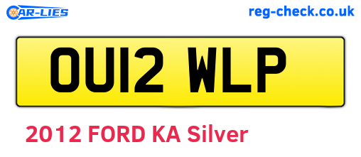 OU12WLP are the vehicle registration plates.