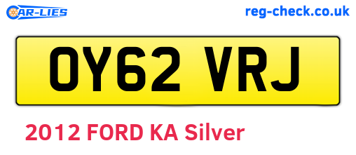 OY62VRJ are the vehicle registration plates.
