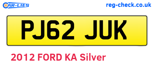 PJ62JUK are the vehicle registration plates.