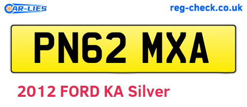 PN62MXA are the vehicle registration plates.