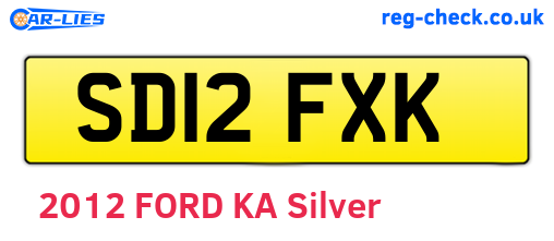 SD12FXK are the vehicle registration plates.