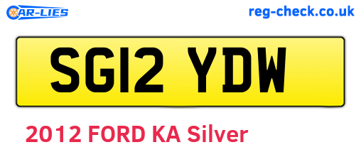 SG12YDW are the vehicle registration plates.