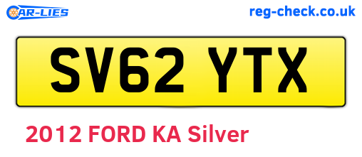 SV62YTX are the vehicle registration plates.