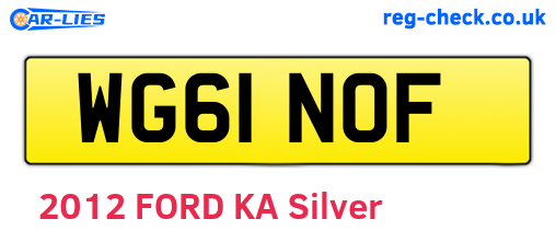 WG61NOF are the vehicle registration plates.