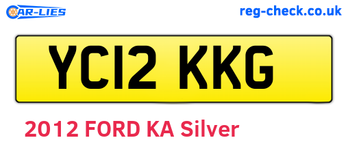 YC12KKG are the vehicle registration plates.