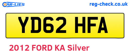 YD62HFA are the vehicle registration plates.
