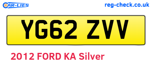 YG62ZVV are the vehicle registration plates.