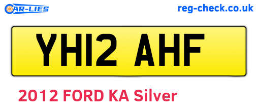YH12AHF are the vehicle registration plates.
