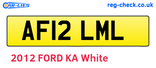 AF12LML are the vehicle registration plates.