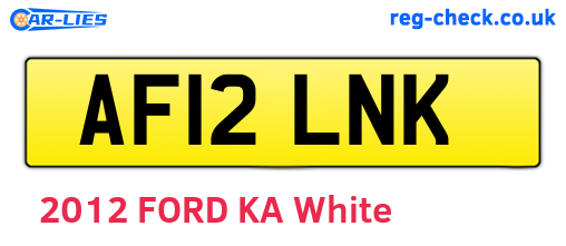 AF12LNK are the vehicle registration plates.