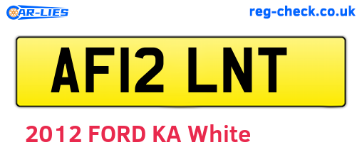 AF12LNT are the vehicle registration plates.