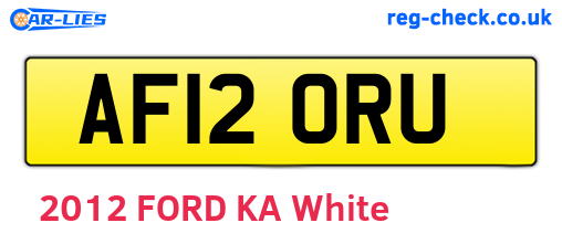 AF12ORU are the vehicle registration plates.