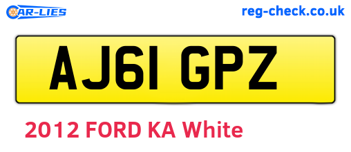 AJ61GPZ are the vehicle registration plates.