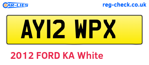 AY12WPX are the vehicle registration plates.