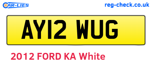 AY12WUG are the vehicle registration plates.
