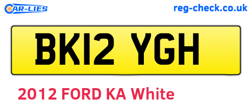 BK12YGH are the vehicle registration plates.