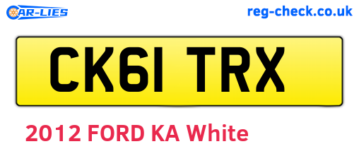CK61TRX are the vehicle registration plates.