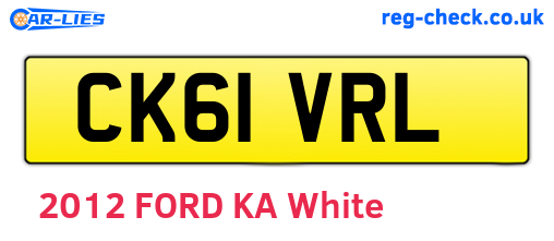 CK61VRL are the vehicle registration plates.