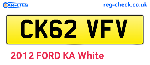 CK62VFV are the vehicle registration plates.