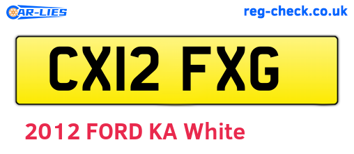 CX12FXG are the vehicle registration plates.