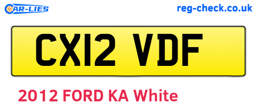 CX12VDF are the vehicle registration plates.
