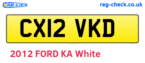 CX12VKD are the vehicle registration plates.