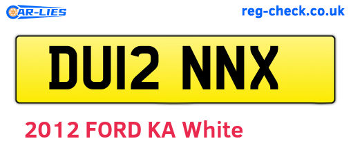 DU12NNX are the vehicle registration plates.
