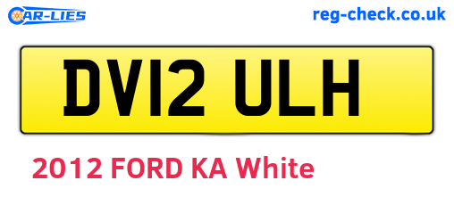 DV12ULH are the vehicle registration plates.