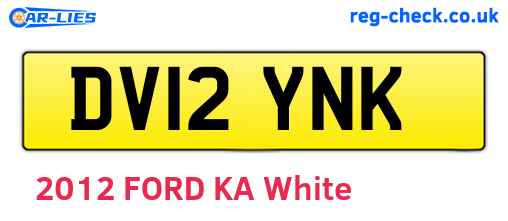 DV12YNK are the vehicle registration plates.