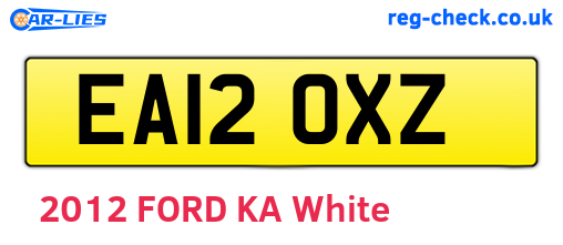 EA12OXZ are the vehicle registration plates.