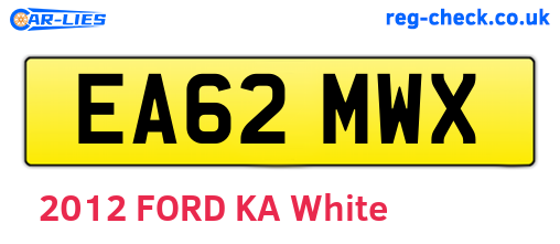 EA62MWX are the vehicle registration plates.