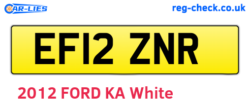 EF12ZNR are the vehicle registration plates.